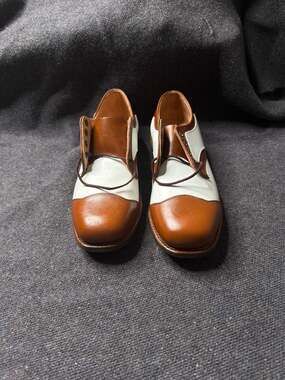 Vintage Edwards Leather Saddle Shoes Brown White Two-Tone Oxfords Size 3D